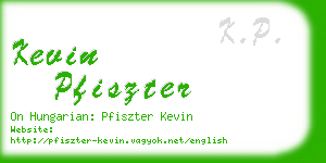 kevin pfiszter business card